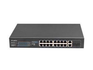 Switch 16x 100 Mb PoE+ / 2x 1 Gb / 1x SFP, fara management, rack 10" & 19", Gigabit Ethernet, 150W