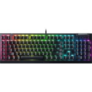 Tastatura mecanica gaming BlackWidow V4 X (Yellow Switch), layout US, taste ABS, layout US, cu 6 butoane customizabile, negru