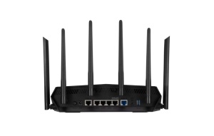 ASUS TUF Gaming AX6000 Dual Band WiFi 6 Gaming Router, Network Standard: IEEE 802.11a, IEEE 802.11b, IEEE 802.11g, WiFi 4 (802.11n), WiFi 5 (802.11ac) WiFi 6 (802.11ax), IPv4, IPv6, AX6000- 1148+4804 Mbps, 6 antene externe, Procesor: 2.0 Ghz, Memorie: - Img 2