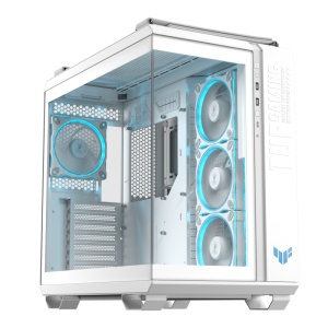 ASUS TUF GAMING GT502 Horizon TG ARGB White. Form factor: Midi Tower, Type: PC, Product colour: White. Side fans installed: 3x 120 mm, Rear fans installed: 1x 120 mm, Rear fans diameters supported: 120 mm. Supported HDD sizes: 2.5,3.5". Width: 285 mm,