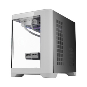 Carcasa 1stPlayer gaming UV5-wh-Hub, 5 ventilatoare aRGB infinity efect plus PWM, telecomanda, Micro-ATX, alb - Img 6