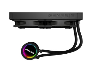 Cooler Procesor GENESIS HYDRIA 240 ARGB NEGRU, dimensiune radiator 276x120x27mm, 2 ventilatoare ARGB, Viteza ventilatoare: 500-1550 RPM, Airflow ventilatoare: 80 CFM, Suport AMD: AM4/AM5, suport INTEL: LGA 1151/1156/1150/1200/1700/1851 - Img 3