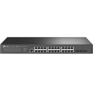 "JetStream™ 24-Port 2.5GBASE-T L2+ Managed Switch with 4 10GE SFP+ Slots PORT: 24× 2.5G RJ45 Ports, 4× 10G SFP+ Slots, RJ45/Micro-USB Console Port SPEC: 1U 19-inch Rack-mountable Steel Case FEATURE: Integration with JetStream™ SDN Controller, Static