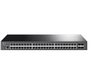 "JetStream™ 48-Port Gigabit L2+ Managed Switch with 4 10GE SFP+ Slots PORT: 48× Gigabit RJ45 Ports, 4× 10G SFP+ Slots, RJ45/Micro-USB Console Port SPEC: 1U 19-inch Rack-mountable Steel Case FEATURE: Integration with JetStream™ SDN Controller, Static