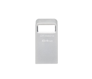 Memorie USB Kingston DataTraveler Micro 64 GB, USB 3.2, Argintiu
