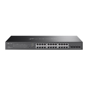 Omada 28-Port Gigabit Smart Switch with 16-Port PoE+ PORT: 24× Gigabit Ports (16×PoE+ and 8× Non-PoE), 4× Gigabit SFP Slots SPEC: 16× 802.3at/af, 150 W PoE Power, 1U 19-inch Rack-mountable Steel Case, Fanless FEATURE: Integration with Omada SDN