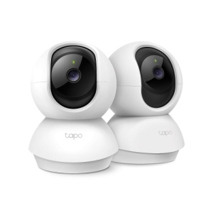 Pan/Tilt Home Security Wi-Fi Camera, 2-Pack SPEC: 2K (2304x1296), 2.4 GHz, Horizontal 360º FEATURE: Pan/Tilt, Smart AI Detection and Notifications (motion, people), Sound and Light Alarm, Remote Control, Two-Way Audio, Voice Control (Works with Google