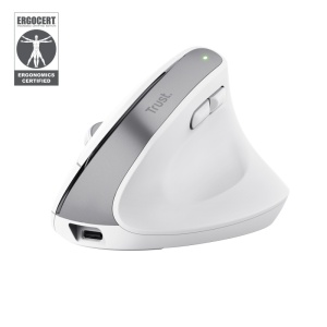 Trust Bayo+. Form factor: Right-hand, Vertical design. Movement detection technology: Optical, Device interface: RF Wireless + Bluetooth, Movement resolution: 2400 DPI, Buttons type: Pressed buttons, Buttons quantity: 6, Scroll type: Wheel. Power source: