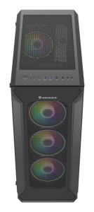 Carcasa GENESIS IRID 505 V2 Mid Tower ARGB NEGRU, Tempered Glass, Sloturi Expansiune 8, Drive Bays: 2x3.5" 7x2.5", Ventilatoare Suportate: 6 (spate: 1x120mm, fata: 3x120mm sau 2x140mm, sus: 2x120mm sau 2x140mm), Ventilatoare Incluse: 4 (4x120mm OXAL - Img 3