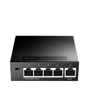 CUDY 5-Port Gigabit Ethernet Switch, 5 10/100/1000M RJ45 Ports, IGMP Snooping, Loop Detection/Prevention, 802.1p/DSCP QoS, Desktop Metal Case, Power Saving, Plug & Play, Wall-Mount