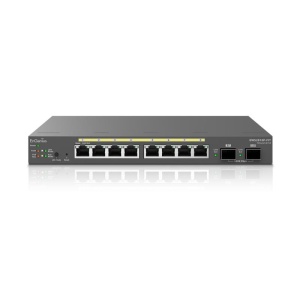 EnGenius Managed / stand-alone Desktop 8-port GbE 55W Switch (PoE+) with 2x SFP 8-port GbE PoE switch.af/at(+) 55W, 2xSFP Desktop/Wall Mount