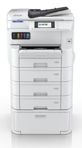 EPSON WorkForce Pro EM-C7100DWF A3+ COLOR INKJET MFP, Functii( Tiparire, Scanare, Copiere, Fax), 4 culori, Viteza printare; 35 ppm mono, 35ppm Color, Rezolutie: 4.800 x 1.200 DPI, Volum recomandat lunar: 500-5.000pagini,Maxim: 75.000 pagini, Viteza - Img 9