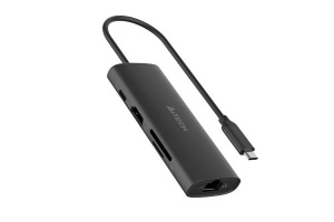 Hub USB A4TECH DST-80C, USB-C, 8 porturi, HDMI, Gri