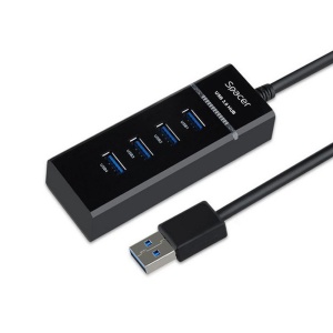 Hub USB SPACER SPH-4USB30-01, USB-A, 4 porturi, Negru