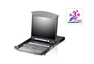 KVM-LCD Aten KL1508AIN-AXA-XG. Diagonala afișajului: 48,3 cm (19"), Ecran: LCD. Tastatură de tip port: USB, PS/2, Mouse tip de port: USB, PS/2, Video Type portul: VGA. Limbă tastatură: Engleză SUA, Schemei de tastatură: QWERTY. Consum de energie (tipic):