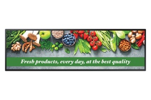 Monitor signage SAMSUNG SH37C Stretch, 37", 700nit, 24/7, 1920x540, E-LED, 6.5ms, contrast static 4000:1, mătuire 44%, Samsung Proprietary OS, MagicINFO S3, CPU A72*4, RAM 2.5GB, stocare 8GB. USB Plug and Play, Tilting and Portrait Install support, Daisy - Img 2