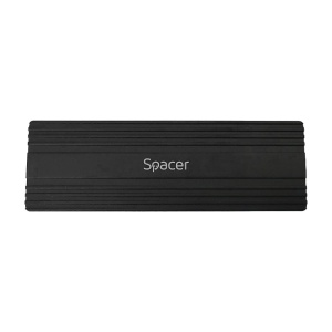 Rack extern SPACER, pt. SSD M.2 PCIe NVME, interfata PC USB 3.1 Type C, Striat, aluminiu, negru - Img 2