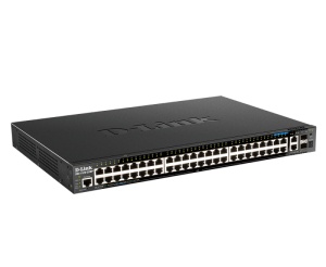 Switch D-Link DGS-1520-52MP, 48 porturi Gigabit, 2 porturi SFP+, Capacity 80Gbps, 16K MAC, 17" Rackmount, 1*fan