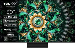 Televizor TCL QD-MiniLED 50Q7C, 126 cm, Smart Google TV, 4K Ultra HD, 144Hz