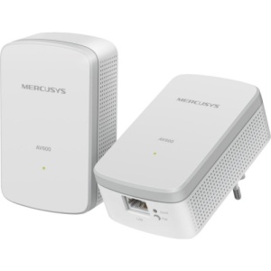 AV600 Passthrough Powerline Starter Kit KIT: 2× MP300P SPEED: 600 Mbps Powerline SPEC: 1× 10/100Mbps Port, Wall Plugged, HomePlug AV2, Extra Power Socket FEATURE: Plug and Play, Power Saving, Pair for More Security