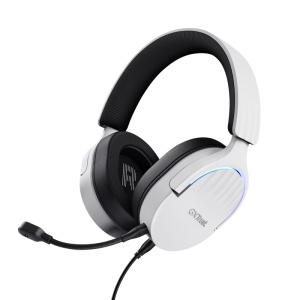 Casti gaming TrustGXT 490P Fayzo cu fir, interfata USB 2.0, frecventa de raspuns 20 Hz - 20.000 Hz, sensivitate 100 dB, alb