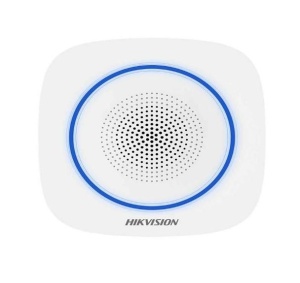 Sirena interior wireless AX PRO Hikvision DS-PS1-II-WE Buzzer Decibel: 90 to 110 dB, fire alarm, panic alarm, and intrusion alarm, Operation temperature –10°C to 55°C,Four CR123 batteries, Support 12 VDC Power Supply, Power interface 12 VDC, CAM-X