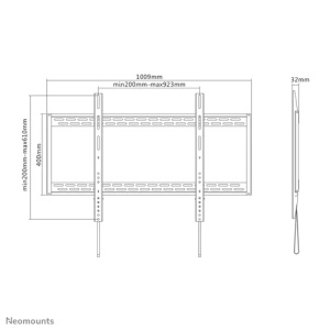 Suport TV fix de perete Neomounts, 60"- 100", VESA 900x600mm, suporta pana la 125kg, negru - Img 6
