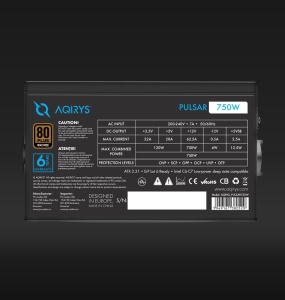 Sursa Aqirys Pulsar, 80+ White, RGB, 750W - Img 6