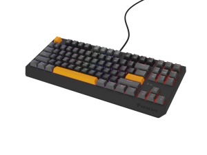 Tastatura gaming mecanica cu fir Genesis Thor 230 TKL, iluminare RGB, switch Linear, switch model Outemu Red, numar taste 87, 11 butoane multimedia, lungime cablu 1.6m, dimensiuni 363 x 155 x 39 mm, gri