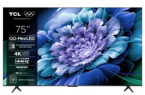 Televizor TCL QD-MiniLED 75C61K, 189 cm, Smart Google TV, 4K Ultra HD, 144Hz, Onkyo