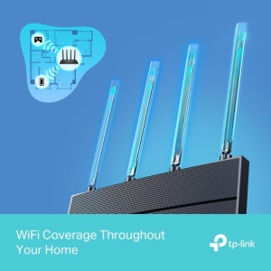 TP-LINK Wireless Router AX1500 WI-FI6, DUAL-BAND, ARCHER AX12; Standarde wireless: IEEE 802.11ax/ac/n/a 5 GHz, IEEE 802.11n/b/g 2.4 GHz, viteze wireless: 5 GHz: 1201 Mbps (802.11ax) 2.4 GHz: 300 Mbps (802.11n), 4 x antene fixe, mod router, mod access - Img 10