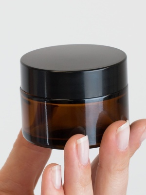 Borcan sticlă brună cu capac 30 ml - Img 1