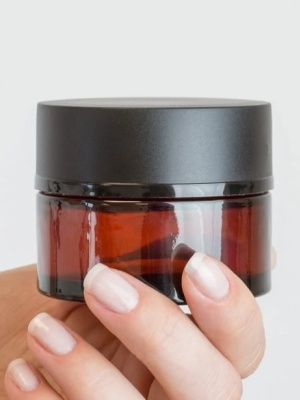 Borcan sticlă Laurence Amber cu capac și disc, 50 ml - Img 2