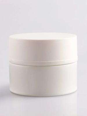 Borcan sticlă mată albă cu capac și disc AK 50 ml - Img 4