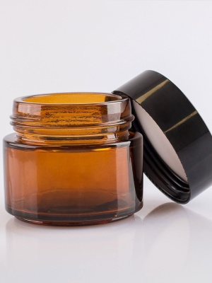Borcan sticlă brună cu capac 100 ml - Img 2