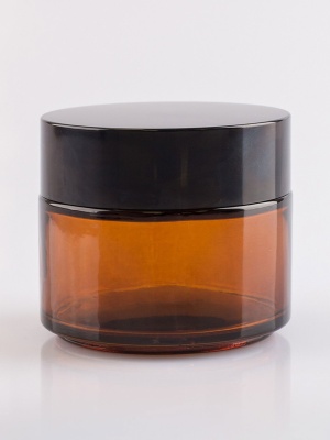 Borcan sticlă brună cu capac 100 ml - Img 4