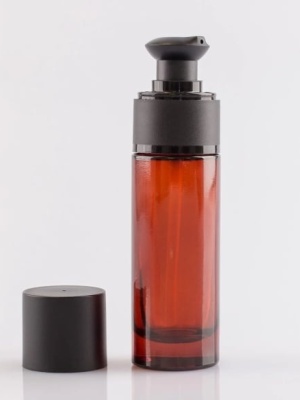Flacon de sticlă Laura Amber cu pompă și capac, 30 ml - Img 2