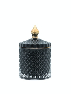 Borcan lumânare BONBON BLACK cu capac 300 ml - Img 2