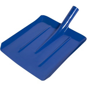Lopată albastră POLAND P0059, 900 g, model mare din metal, fără coadă, pentru manipularea materialelor în gospodărie și construcții
