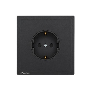 Priza simpla cu Impamantare 16A, 250V, 80 x 80 mm NEAGRA - Img 2