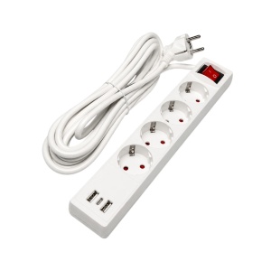 Prelungitor cu Intrerupator si USB 5M + 3P