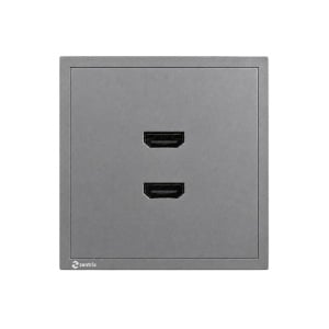 Priza dubla HDMI 80 x 80 mm NEAGRA - Img 3
