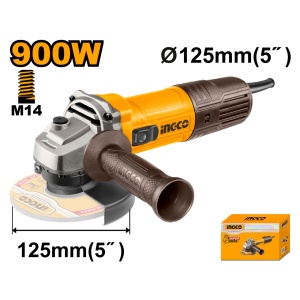 Flex Unghiular 900W 125mm Profesional Polizor Compact cu Maner Lateral si Blocare Ax INGCO AG90028