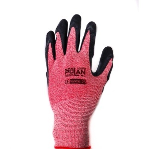 Manusi Cauciucate Poland Negru/Rosu Nr.8 S/M
