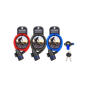 Antifurt VELOXIS VX0077, 80 cm, cu protecție exterioară și închidere cu cheie, pentru fixarea bicicletei la rastel sau punct fix