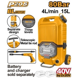 Aparat de Spalat cu Presiune 40V Rezervor 15L INGCO CPWLI4006