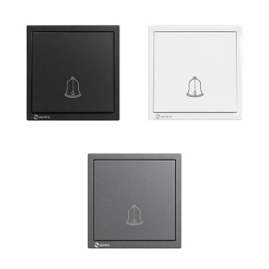 Buton sonerie 16A, 250V, 80 x 80 mm NEGRU