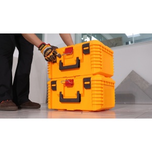 Cutie Depozitare Modulara 19 Inch INGCO PBXS103, 48x32x25cm, Stivuibila, cu Burete Interior si Sarcina Maxima 25kg pentru Scule - Img 3