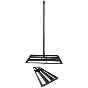 Grebla Nivelare Gazon din Metal cu Maner Lung, Instrument pentru Nivelare Sol, Nisip si Terenuri Sport