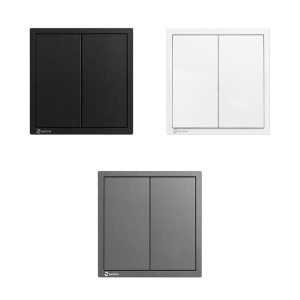 Intrerupator 2 clapete simplu 16A, 250V, 80 x 80 mm NEGRU